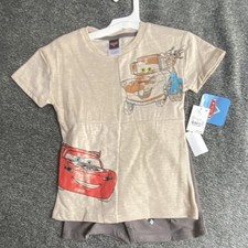 Cars Lightning McQueen Mater 2-Piece Shorts Set Beige Gray 5T unisex