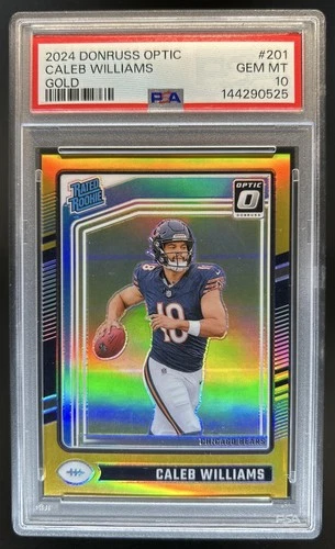 2024 Panini Donruss Optic Caleb Williams Gold Rated Rookie #/10 Bears PSA 10