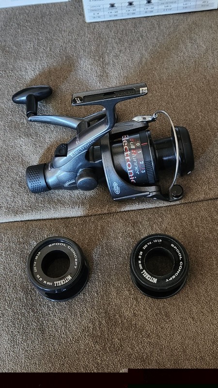 VINTAGE Mitchell bait runner electronic 600 spinning reel NIB w/ 2 extra spools