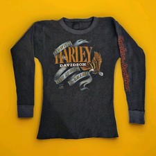 Vintage Women's 1985 Harley Davidson Thermal Size XL "I Own A Harley" 