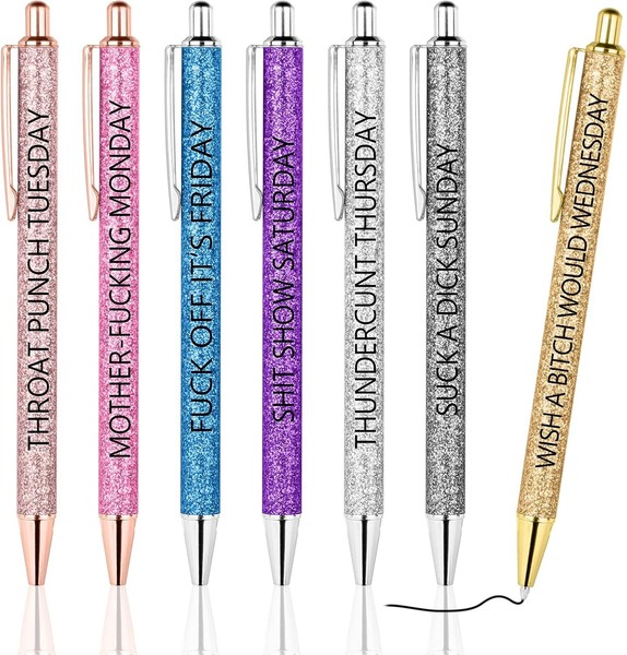 Metallstifte 7Er Set – Glitzernd, Schwarz, FüR Schule, BüRo, Zeichnen, Kinder,-image