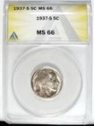 1937 S ANAC's MS 66 Buffalo Nickel ☆☆ Great For Sets ☆☆ Great Set Filler 336