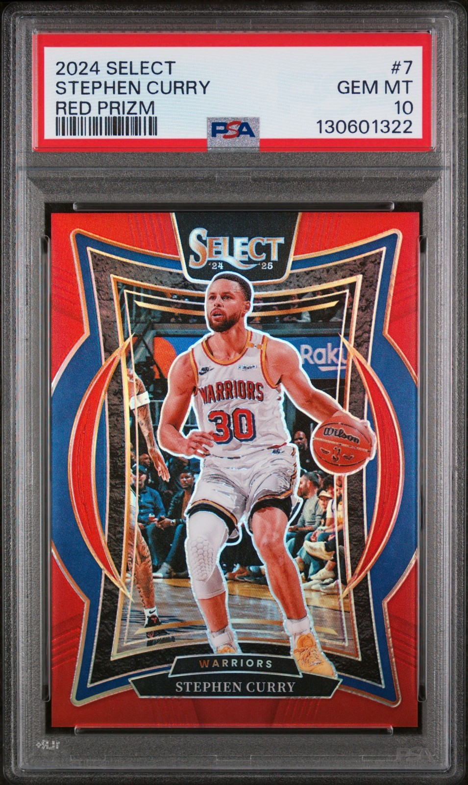 Stephen Curry 2024 Select Red Prizm 127/199 PSA 10 #7