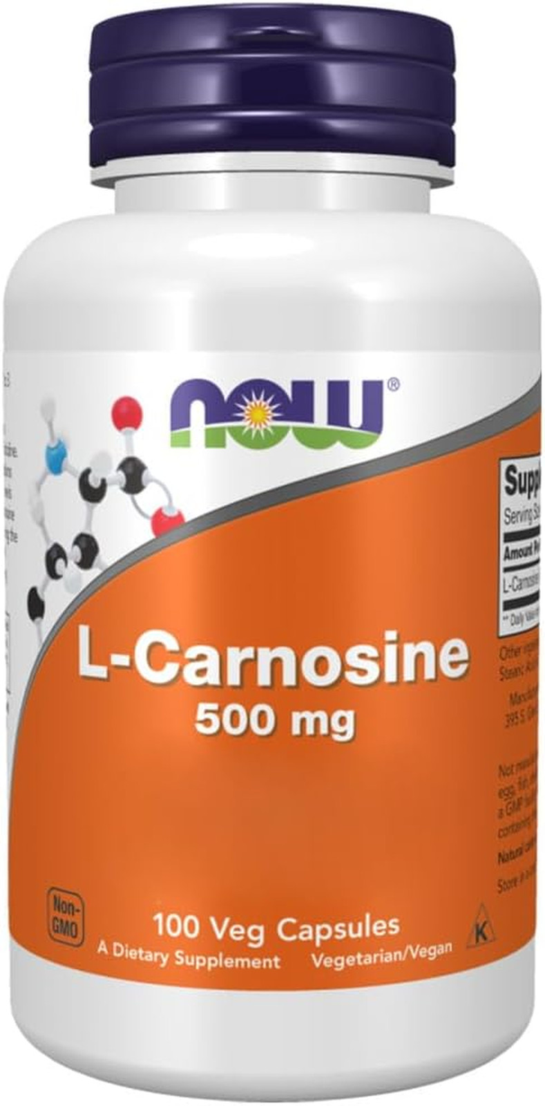 Foods, L-Carnosin, 500 Mg, 100 Capsule Vegane, Testato in Laboratorio, Aminoacid