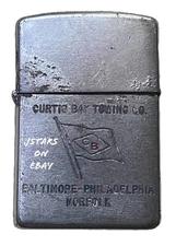 1953 1954 CURTIS BAY TOWING COMPANY ZIPPO LIGHTER BALTIMORE NORFOLK PHILADELPHIA