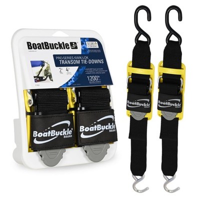 Adjustable Boat Tie Down Straps 2-Pack - 1,200 Lbs Break Strength, 2''x4'
