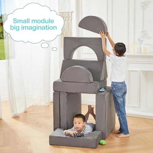 Modular Kids Play Couch,Kids Couch Building Fort, Kids Couch for Playroom and - Picture 7 of 7