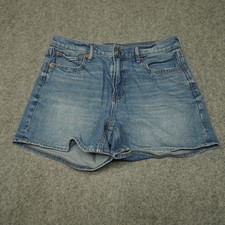 American Eagle Women's Blue Denim Relaxed Shorts Size 2 Stretch High Rise