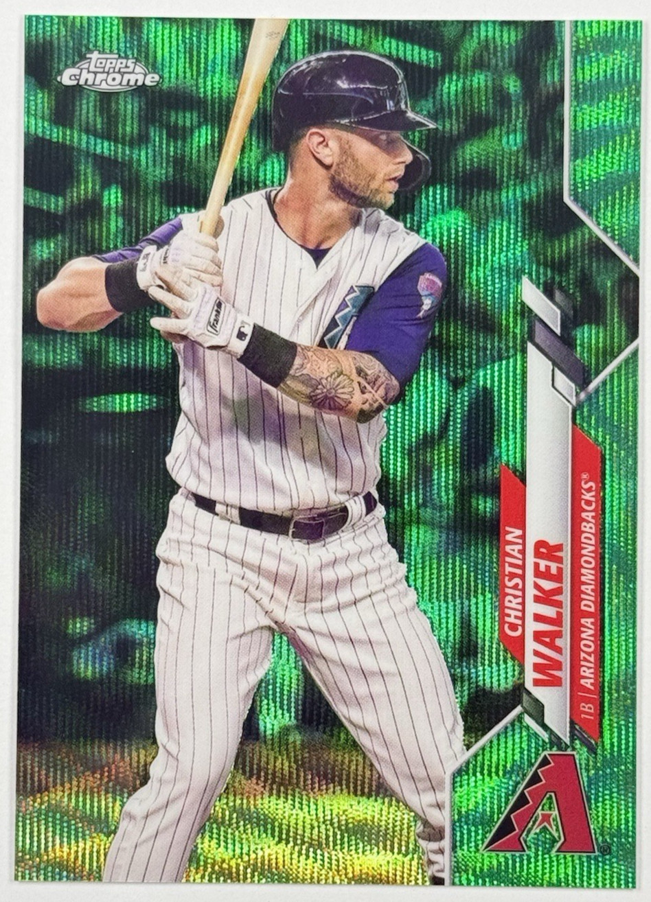 2020 Topps Chrome Christian Walker 27 Green Refractor /99 Diamondbacks