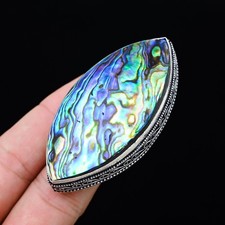 Abalone Shell Gemstone 925 Sterling Silver Ha...