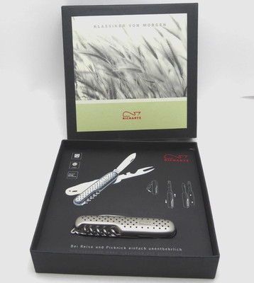 Richartz Taschenmesser Schwarz Silber Besteckmesser (O5248)