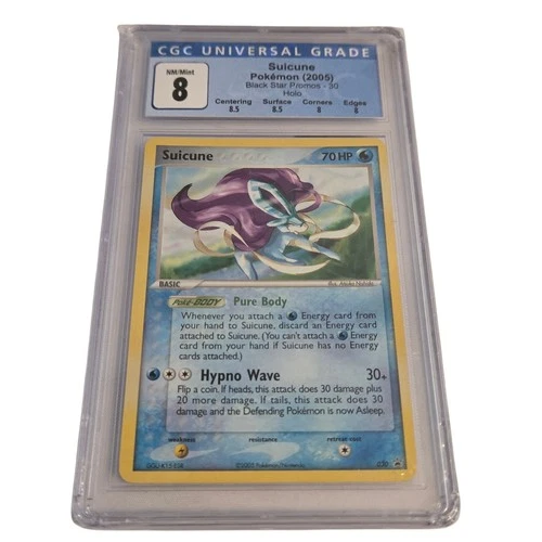 POKEMON SUICUNE CGC 8 NM/Mint Holo 2005 Black Star Promos Card #30 Hypno Wave