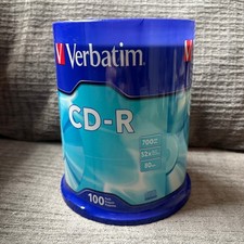 NIB Verbatim 100 Pack CD-Rs 700 MBs 80 Min Recording Time 52x Speed GUC
