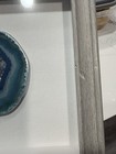 Blue Agate Geode Shadow Box Display Framed Crystal Slice Modern Coastal Decor — photo 8