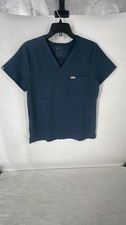 FIGS Men's Leon Three-Pocket Scrub Top Small Navy Blue V-Neck Medical Shirt NEW
