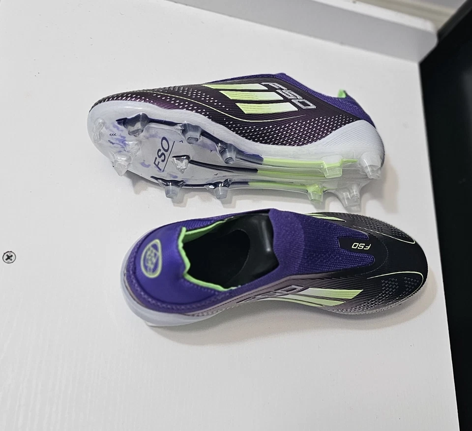 Botines de fútbol Adidas F50 Elite sin cordones FG talla 8 color pulpa Foto 4 de 4