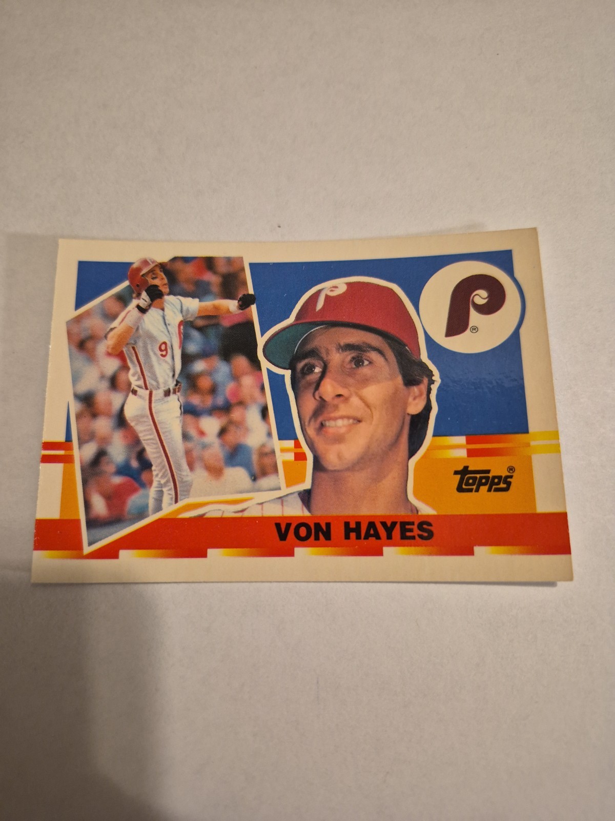 VON HAYES 1990 TOPPS BIG CARD #69 FREE SHIPPING
