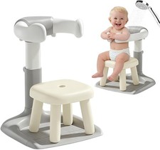 Baby Shower Stand with Seat - Adjustable Height Shower Standing Bath Support