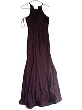 Betsy & Adam Burgundy Lace Evening Dress Size 6 Formal Midi Dress Elegant Party