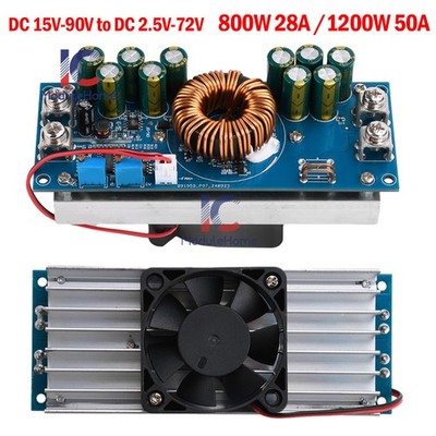 800W 1200W DC-DC Voltage Step Down Power Converter Buck Module 15-90V to 2.5-72V