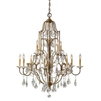 LüSter Candela 14 Bronze Antik Verstellbar Ø93Cm 12-Flmg Barock Lampe Esszimmer