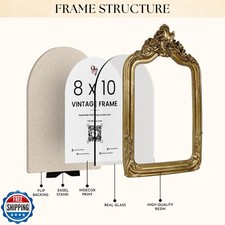 97 Decor 8x10 Gold Ornate Vintage Picture Frame w/ Glass