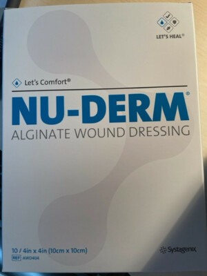 Nu Derm, Alginat Wund Kompresse 10x10cm 10 Stck.
