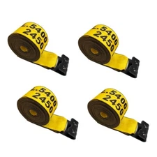 4 Pack 4"x30' Winch Straps w/Flat Hook Tie Down Strap for Flatbed Truck Trailer