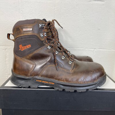 Danner Crafter 6'' Brown Leather Work Boots Waterproof Lace Up Men's Size 9 D