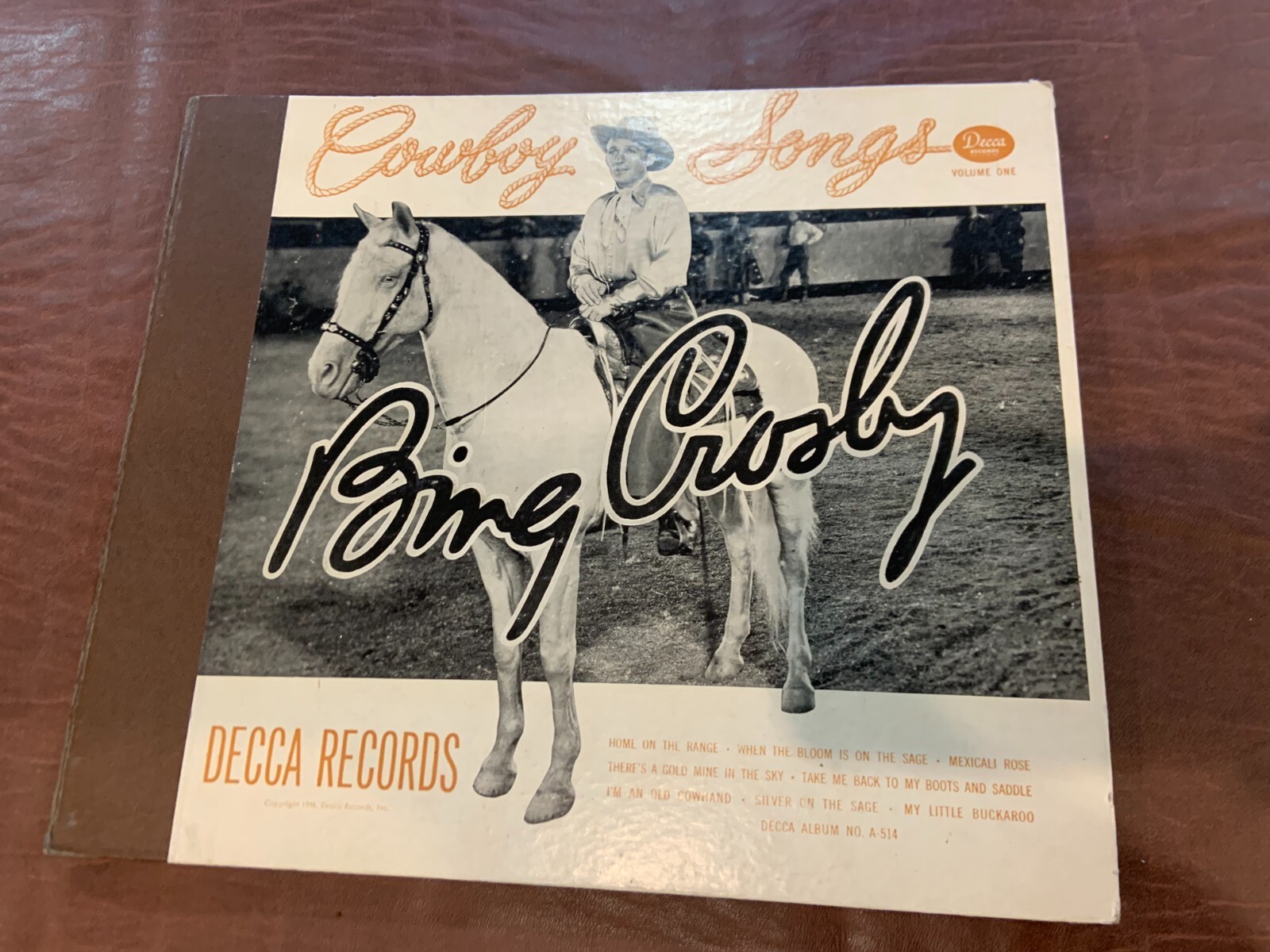 Bing Crosby Cowboy Songs 1947 Decca 4 Record Set 78RPM Album No. A514 Vol 1 eBay