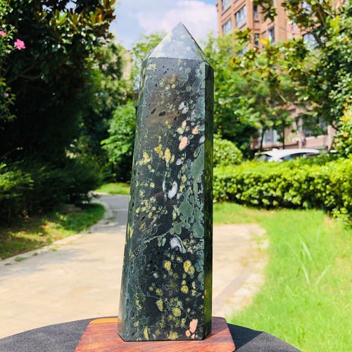 3.25LB Natural Lotus Jasper Quartz Crystal Obelisk Energy Column Healing