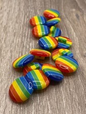 20MM Shank Buttons LGBT Gay Pride Rainbow Round Resin Knitting Sewing Coat
