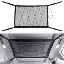For Nissan 2 Layer Ceiling Roof Cargo Net Mesh Storage Bag Pocket for Road Trip