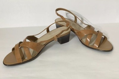 Naturalizer Sauvy Tan Leather Slingback Sandal Size 7.5 Open Toe Low Block Heel | eBay
