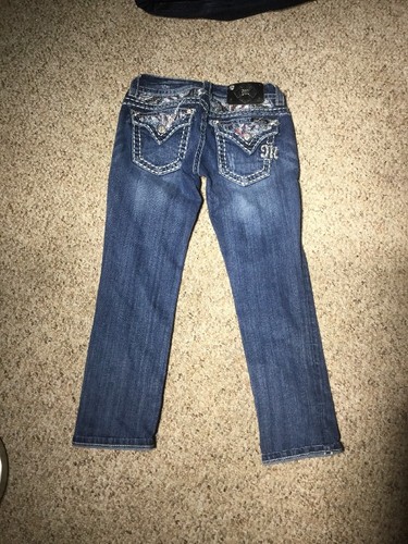 Boucle Manchette (capri) Miss Me Jeans Taille 25 - Décor Strass Et Clous, Excellent état Occasion