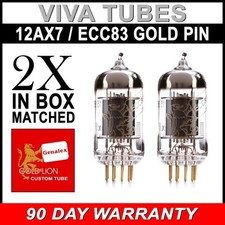 New Matched Pair Reissue Genalex Gold Lion 12AX7 / ECC83 / B759 GOLD PIN FREE SH
