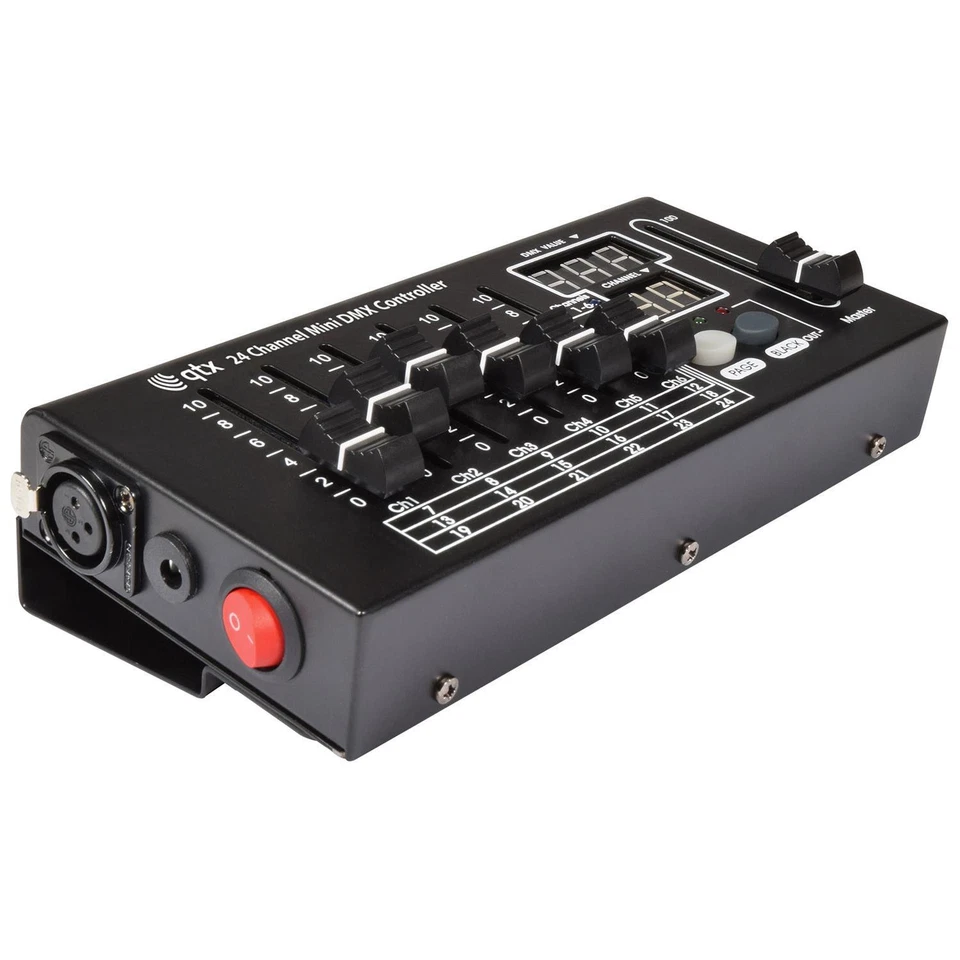 QTX MDMX-24 24 Channel Mini DMX Controller Blackout DJ Disco Stage - Image 2 of 3