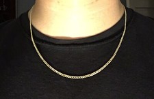 Gold Chain 14k Gold Vermeil Cuban Link 20in 2mm .925 Italy