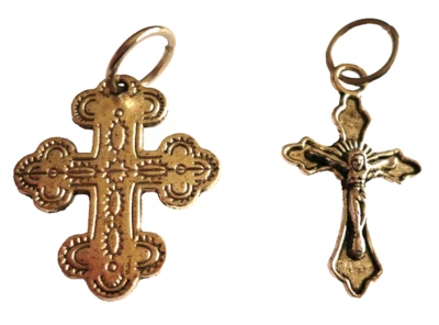 2 KREUZ Anhänger Jesus Inri Gott Tibetsilber Schmuck NEU - Bild 1 von 2