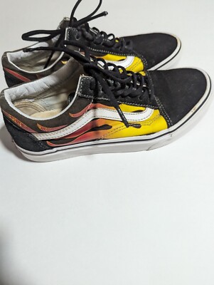 Vans Old School Canvas Suede Flame Skate Sneakers 500714 Men Size 5.5 Women 7