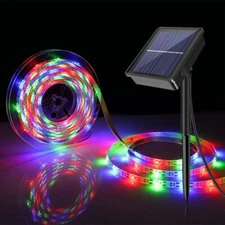 Upgraded Solar LED Strip Flexible Lights 8 Lights Mode Waterproof Outdoor Decor