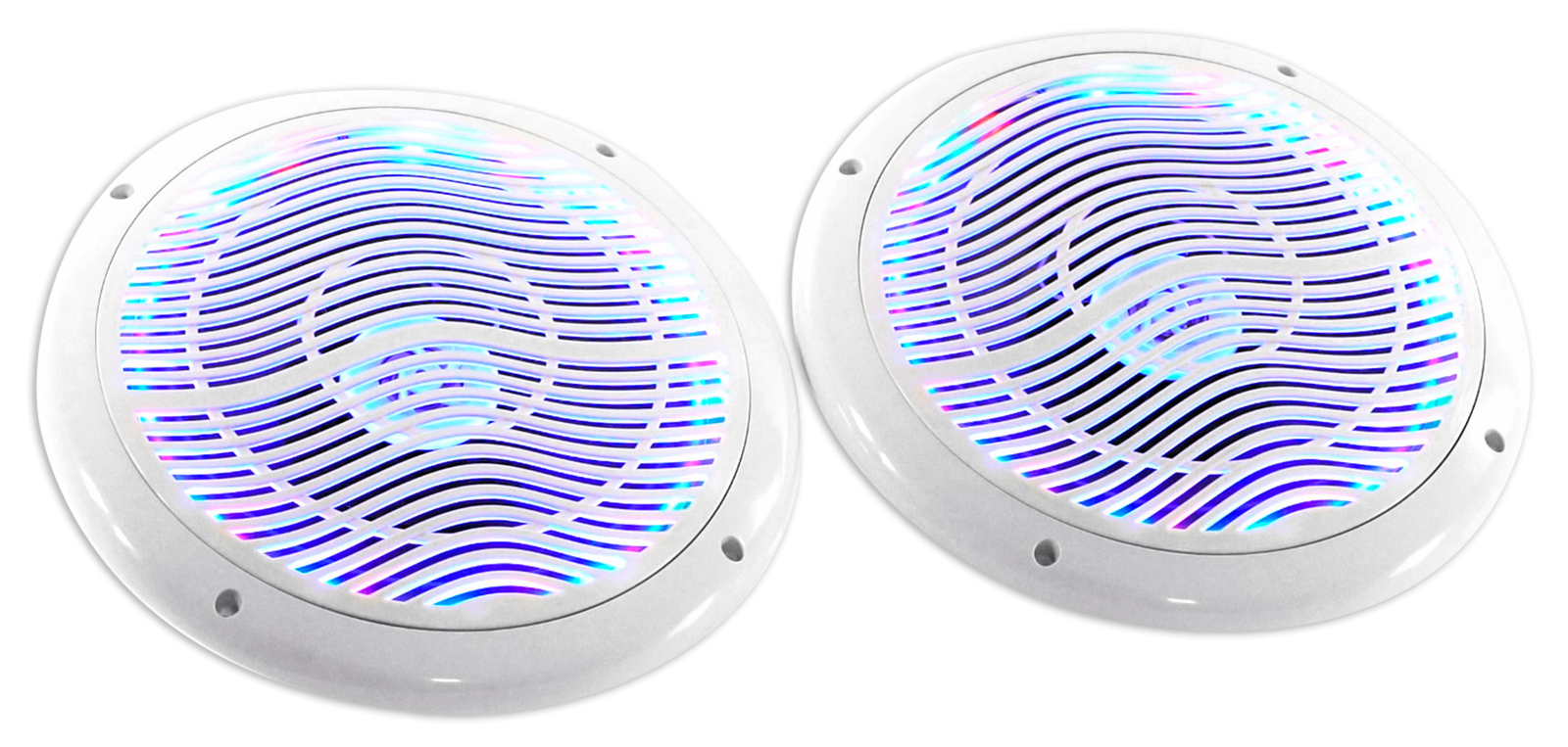 Rockville RMC65LW 65 600 Вт 2-полосные белые морские колонки с многоцветным светодиодом пульт дистанционного управления