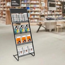 Office Newspaper Rack Magazine Stand Literature Holder Book Magazine Display NEW