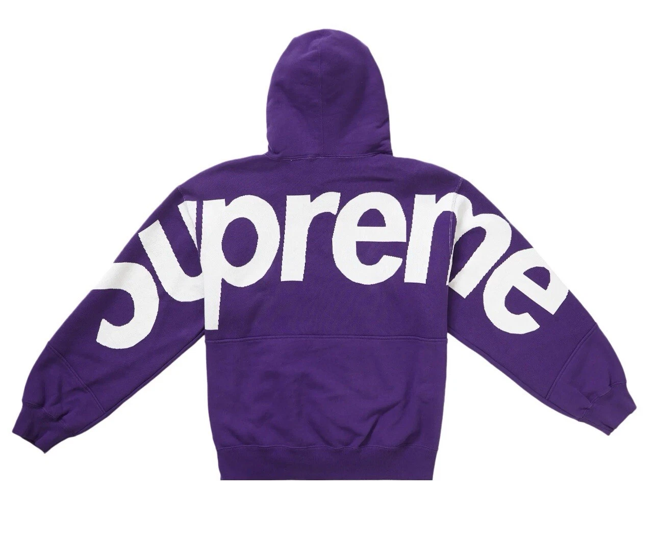 Sweat à capuche jacquard Supreme Big Logo (violet) XL neuf FW23