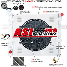 3rows Aluminum Radiator Shroud Fan For 1999-2004 Jeep Grand Cherokee 4.0l L6 At.