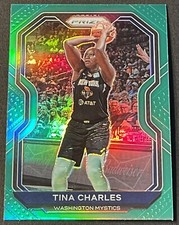 2021 WNBA Prizm TINA CHARLES #71 Base GREEN PRIZM SP Washington Mystics