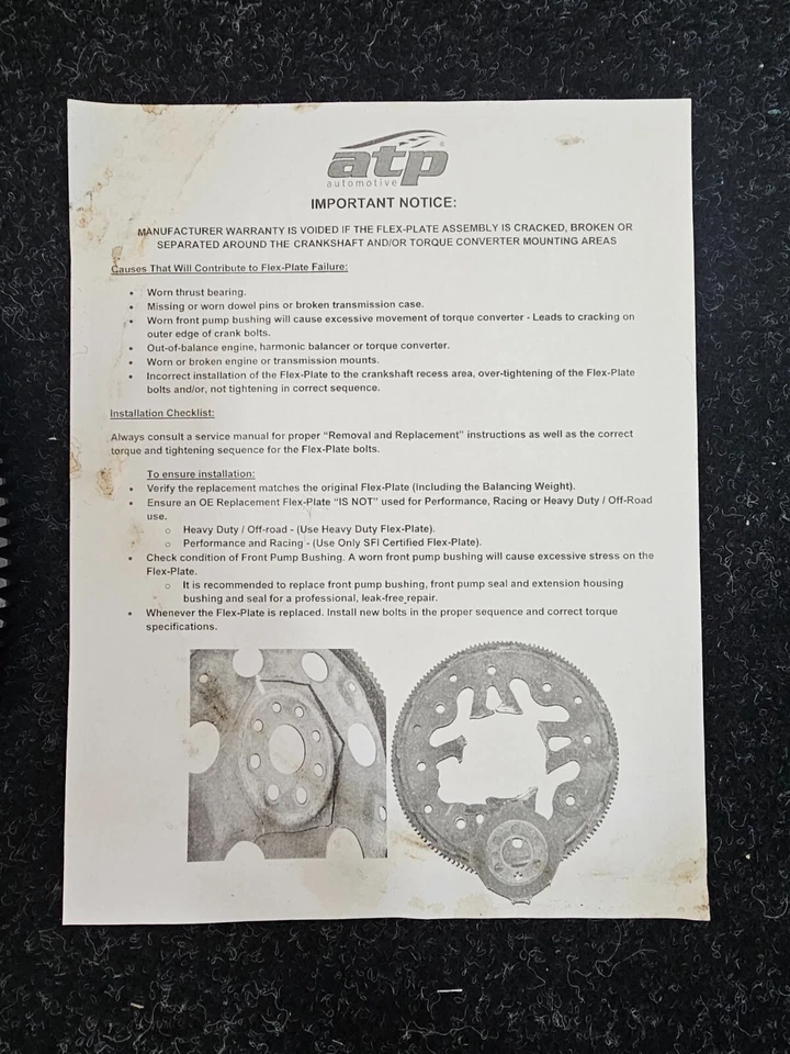 Placa flexible de transmisión automática ATP Z-134 para Ford Bronco 80-92 F-100 1982-1983 Foto 3 de 4