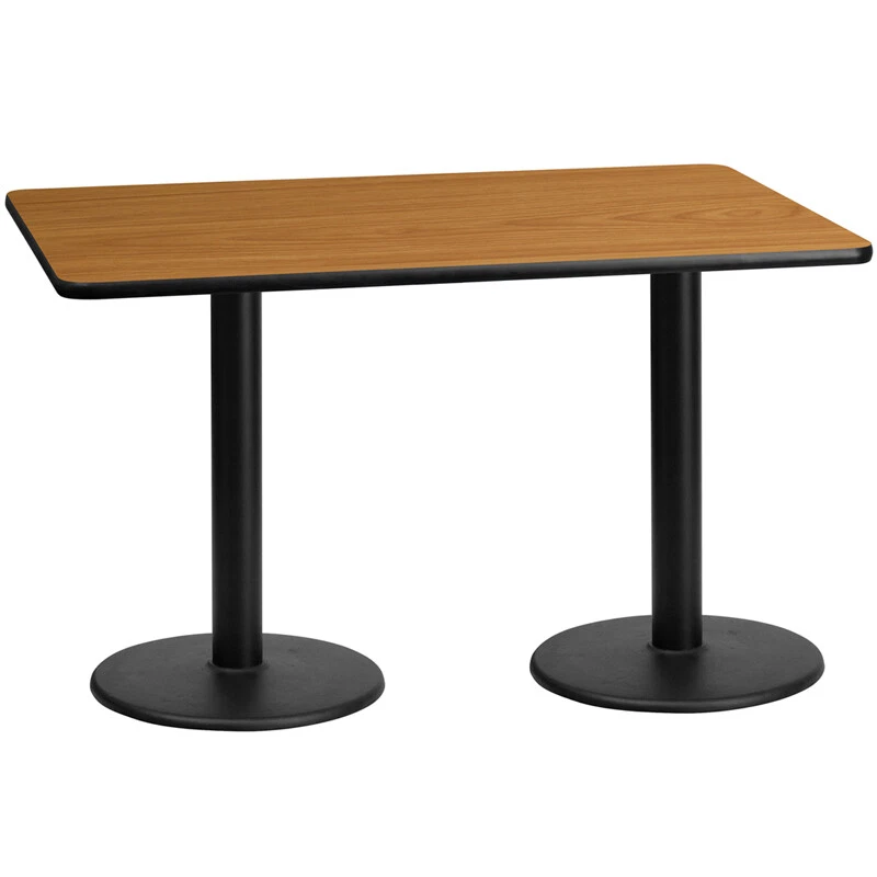 30 X 60 Rectangular Natural Laminate Table Top With 18 Round Table