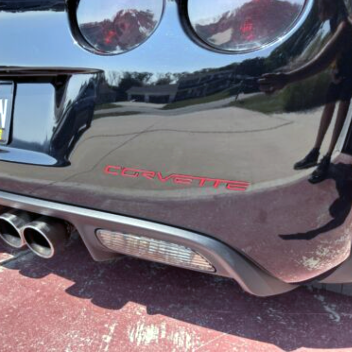 SET OF 2: 2005-2013 Corvette C6 RED Plastic Letters Rear Bumper Emblem ...