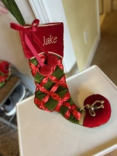 Frontgate Velvet Ribbon & Pompom Personalized “Jake”